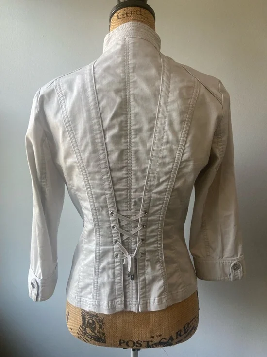 White House Black Market Sz 6 Grey Women’s Light Weight Jacket - Picture 4 of 14
